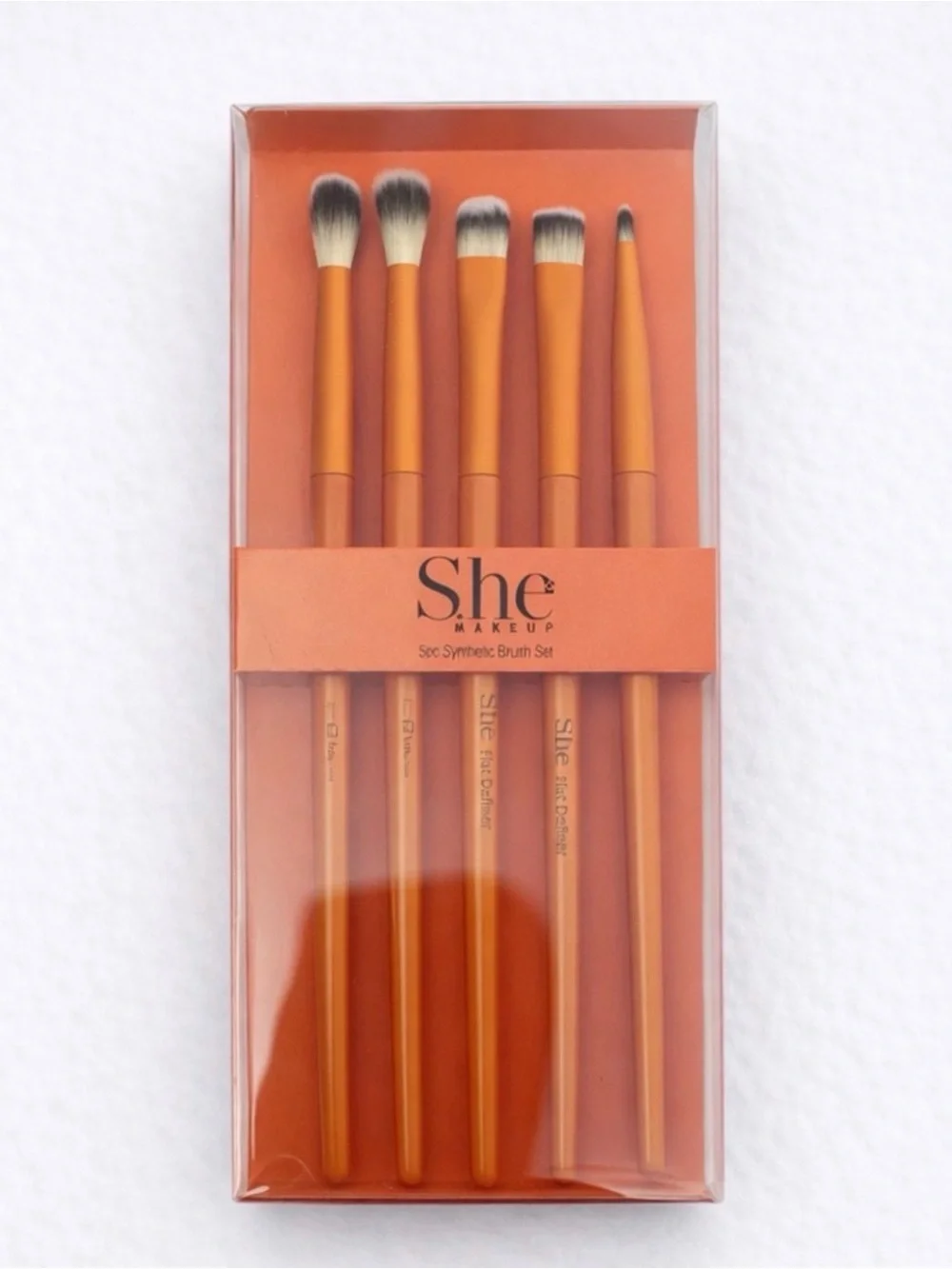 SHE Makeup Orange Synthetic Brush Set - 5 Piece